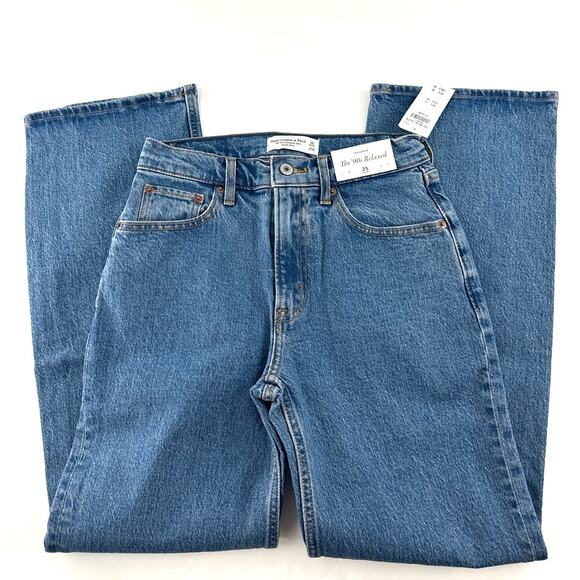 Abercrombie & Fitch Women's Medium Marble High Rise 90s Relaxed Jeans 25 Short - Picture 6 of 11